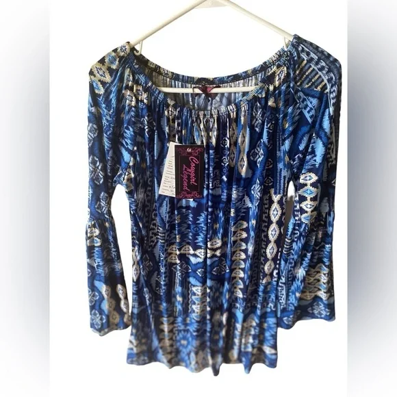 Cowgirl Legend Western Top Women's Medium Multicolor Bohemian Blouse NWOT - Picture 2 of 8
